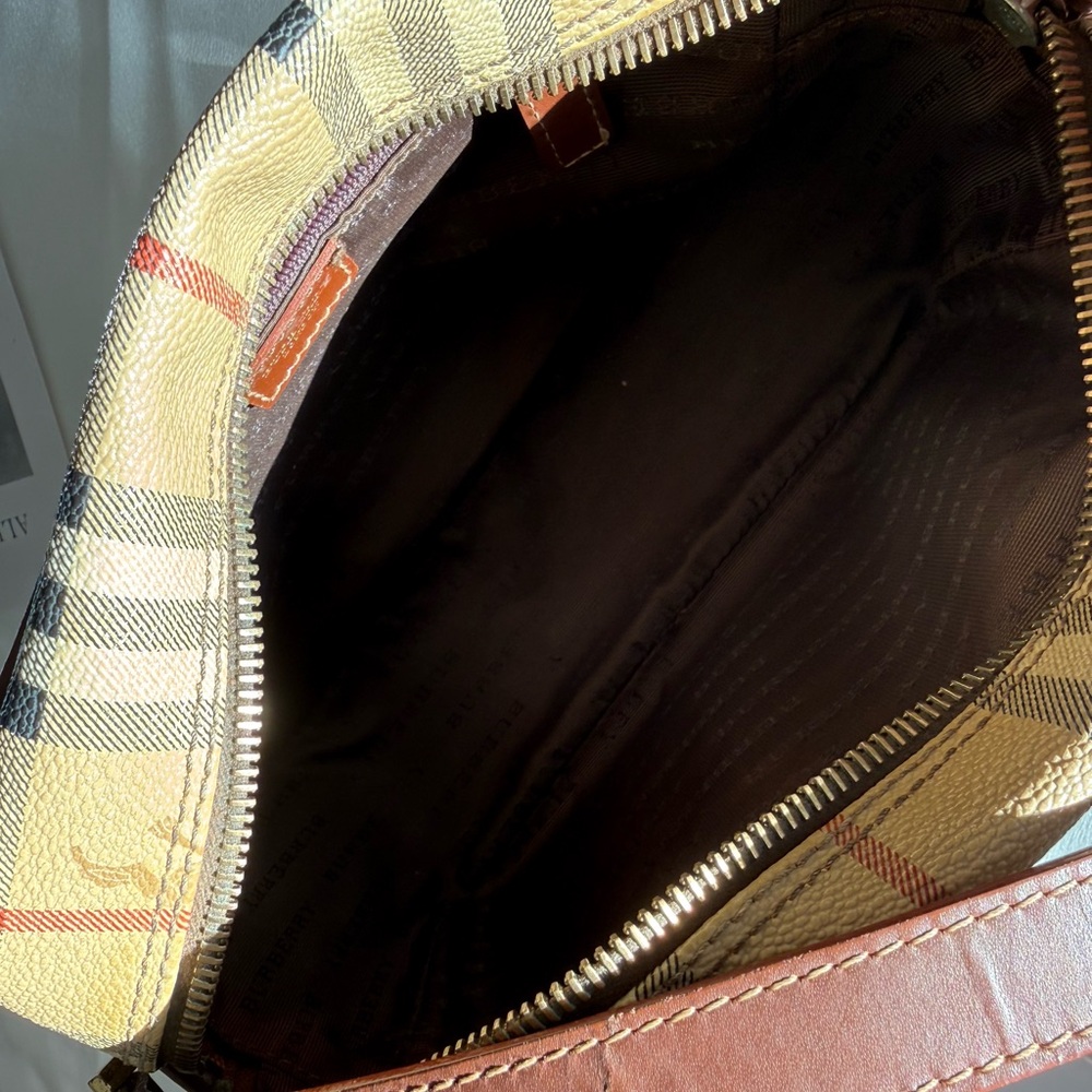 Burberry Beige Check Crossbody Bag with Brown Trim - Picture 11 of 13